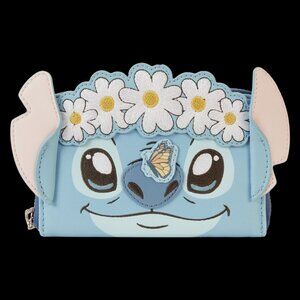 Loungefly Disney Lilo & Stitch Wallet Angel Butterfly Daisy Floral Zip Around
